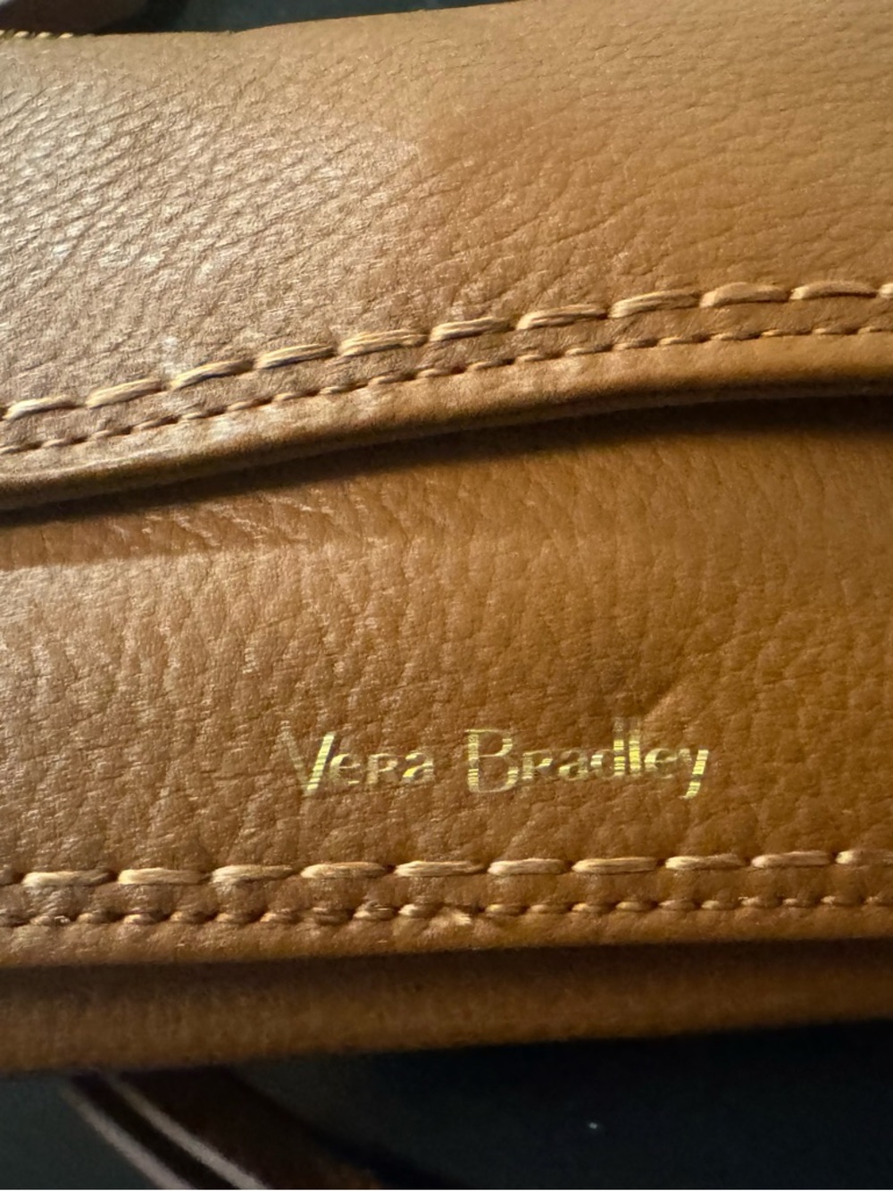 Vera Bradley Brown Leather Wristlet Wallet - Picture 2 of 9